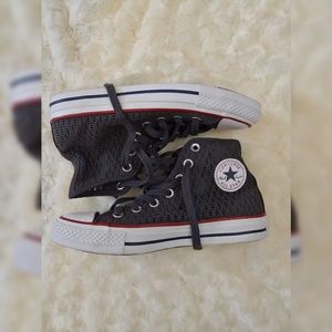 Preforated Grey Converse All Star high tops sz 6